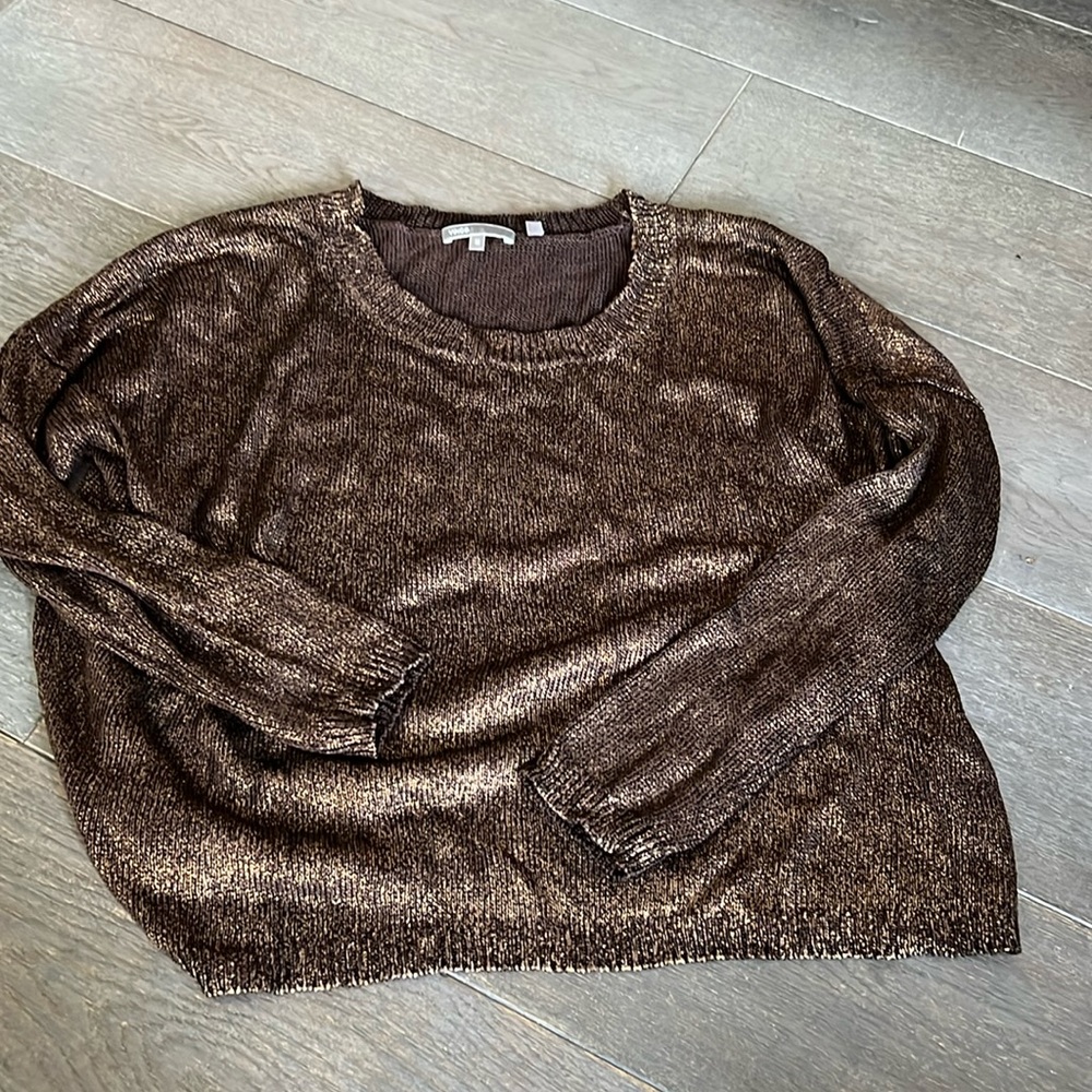Vince Metallic Crew Neck Sweater- Size M